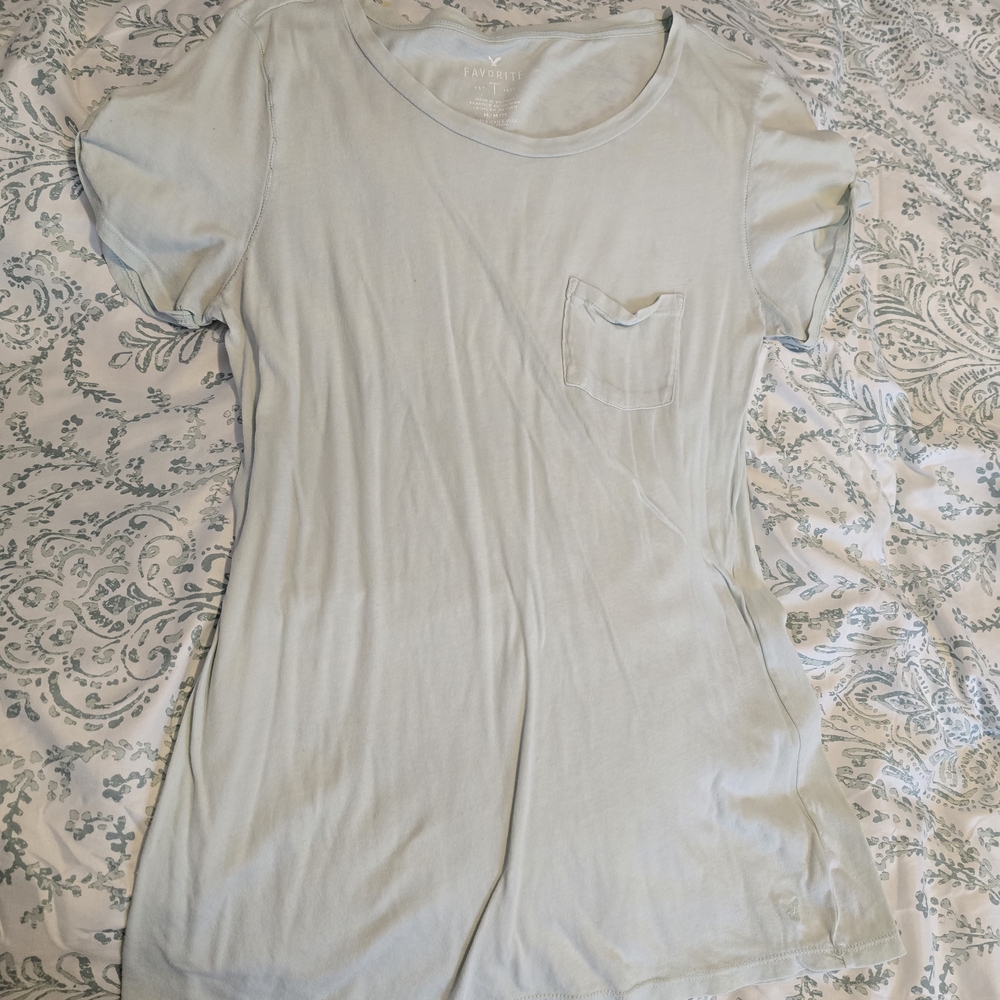 American Eagle Outfitters Soft Blue Short Sleeve Tee